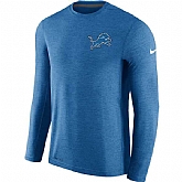 Men's Detroit Lions Nike Blue Coaches Long Sleeve Performance T-Shirt,baseball caps,new era cap wholesale,wholesale hats
